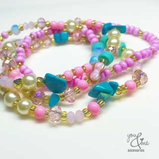 PULSERA TURQUESA ROSADA